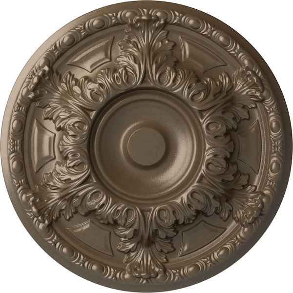 Ekena Millwork Granada Ceiling Medallion (Fits Canopies up to 7 1/8"), Hand-Painted Warm Silver, 19"OD x 1 1/2"P CM19GAWSS - main